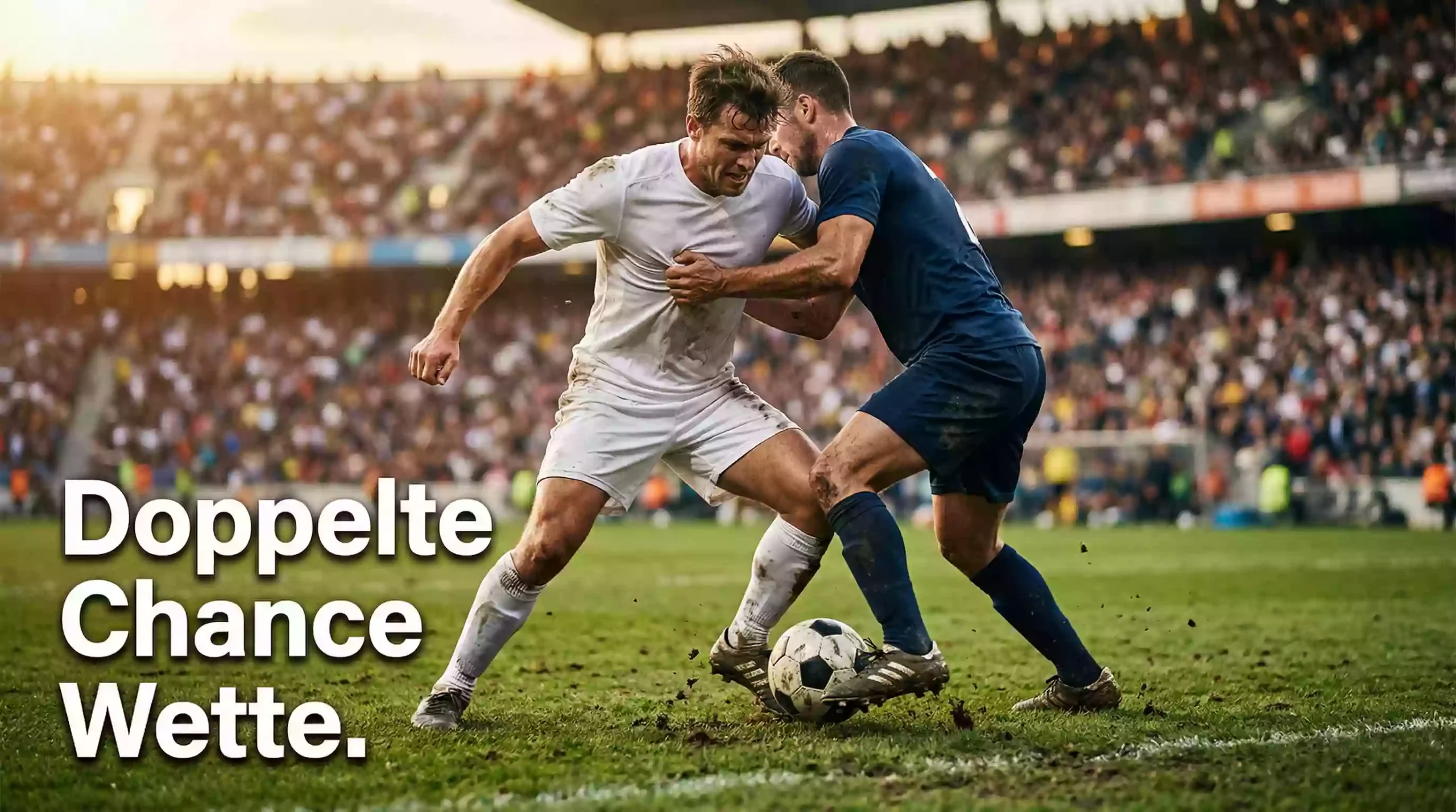 Doppelte Chance Wette – Zwei Fußballspieler im Zweikampf auf dem Rasen