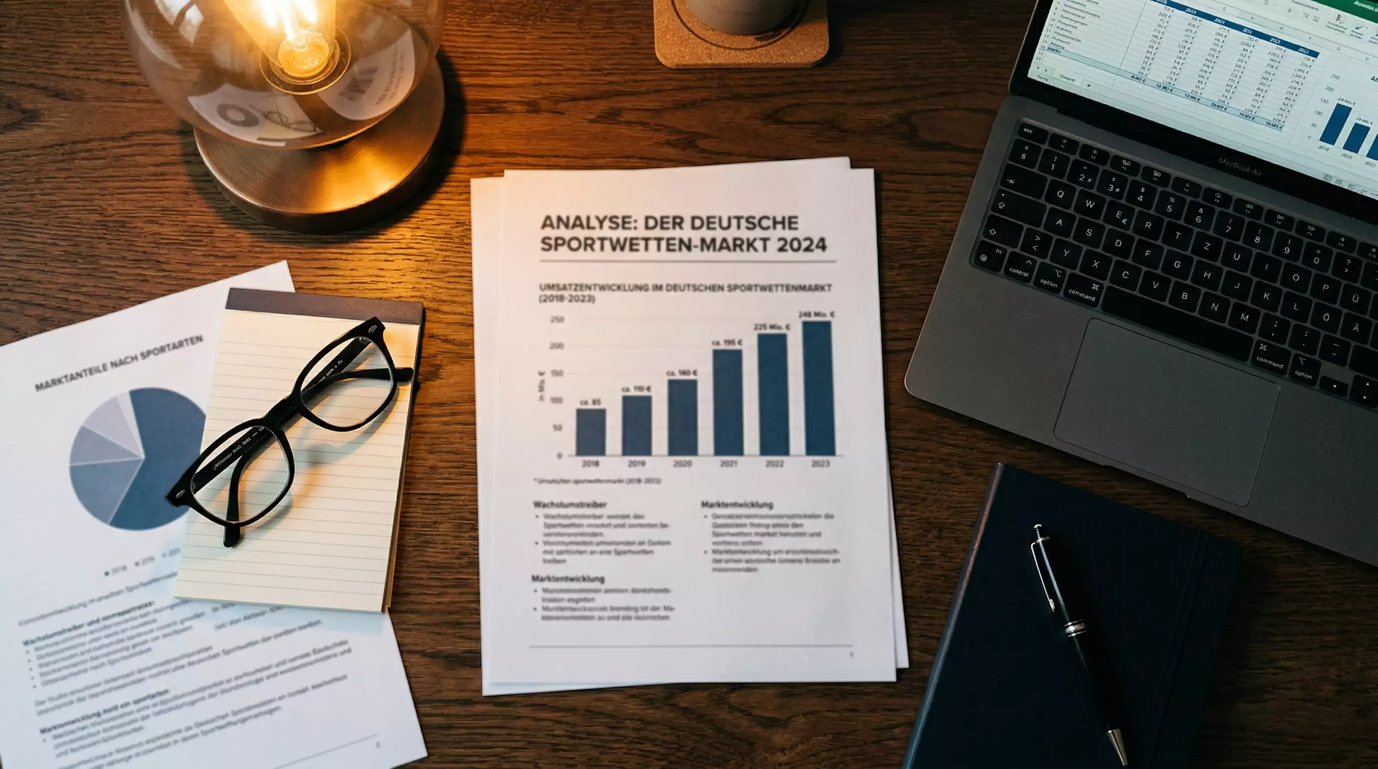 Überblick über den deutschen Sportwettenmarkt mit Bruttospielertrag und Wachstumstrend 2024