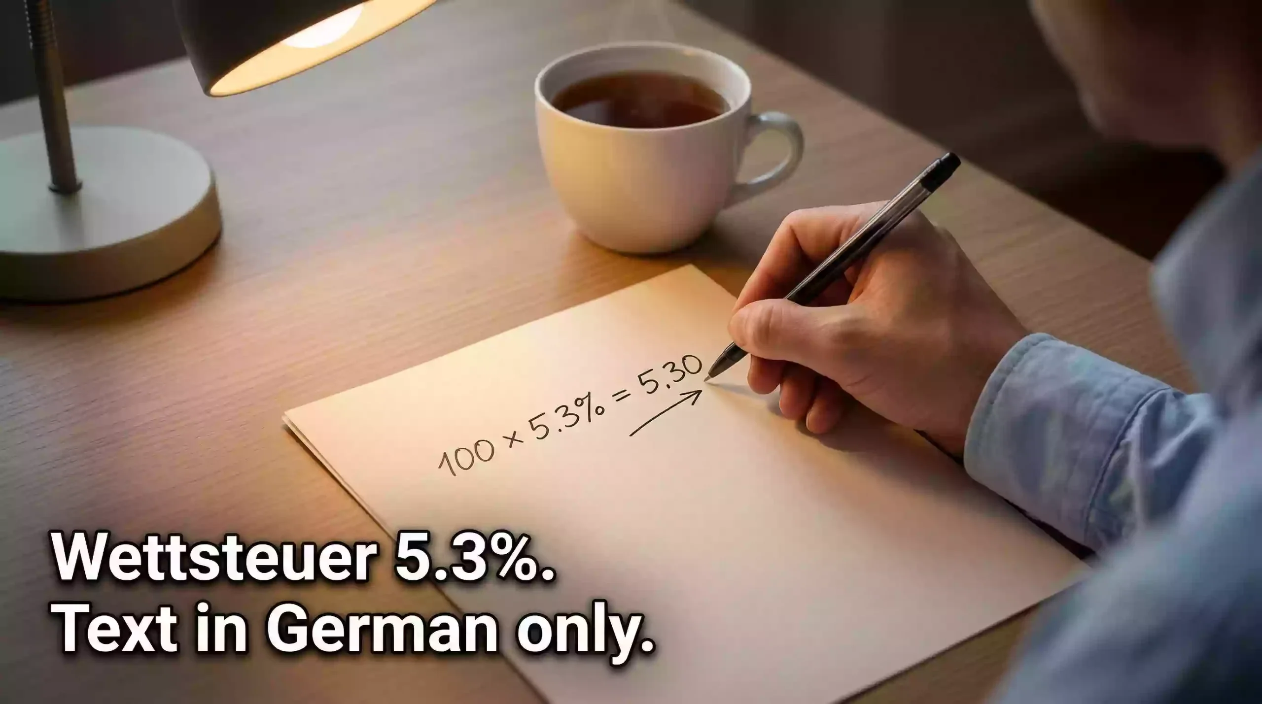 Sportwetten-Steuer – Stift auf einem Blatt mit handschriftlichen Berechnungen